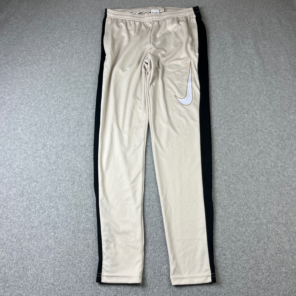 Nike Academy Soccer Track Pants Mens Medium Tan Black Dri-FIT Swoosh FN2385-104